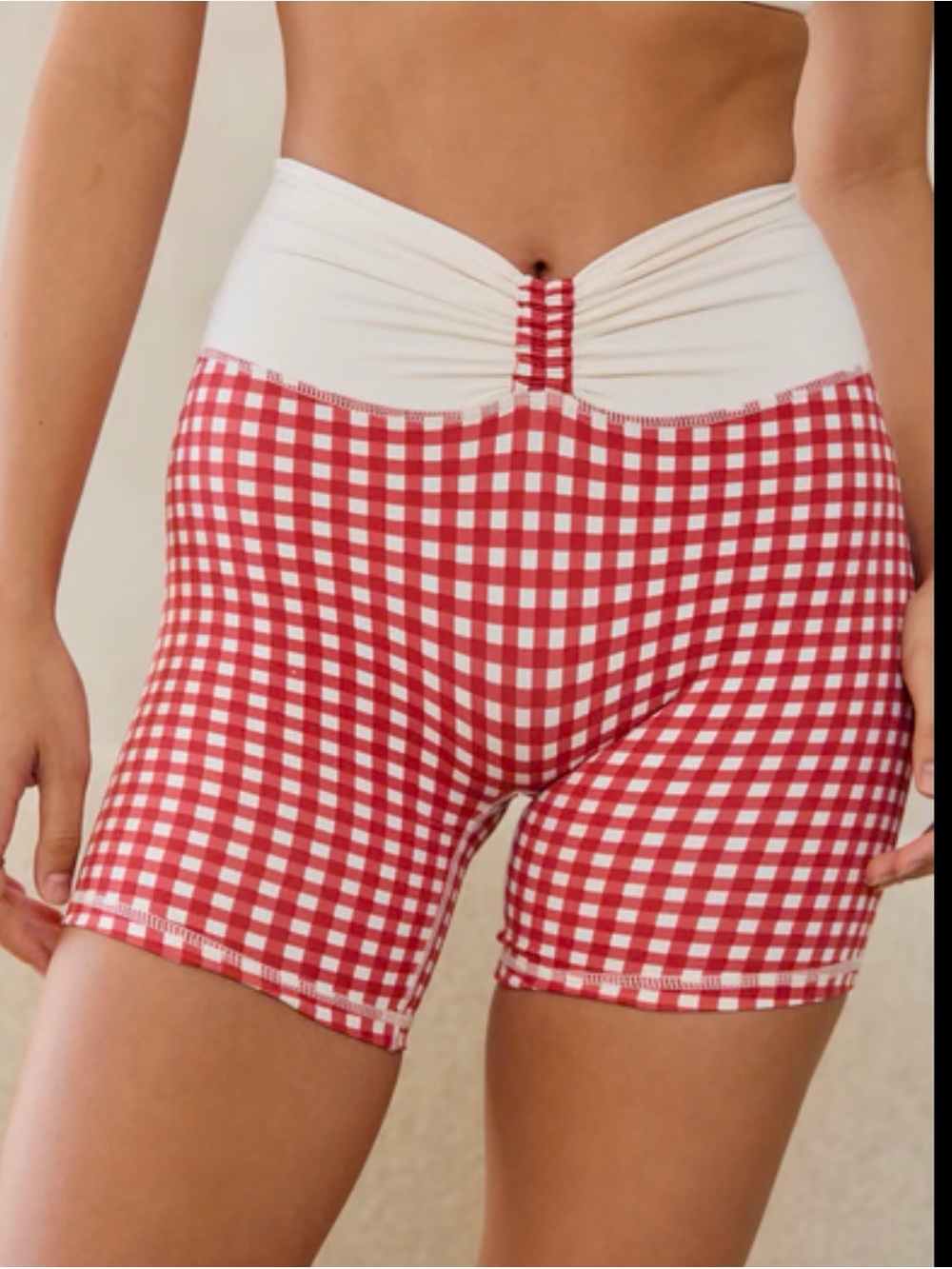 Astoria LUXE BALANCE Ruched Short - Red Gingham